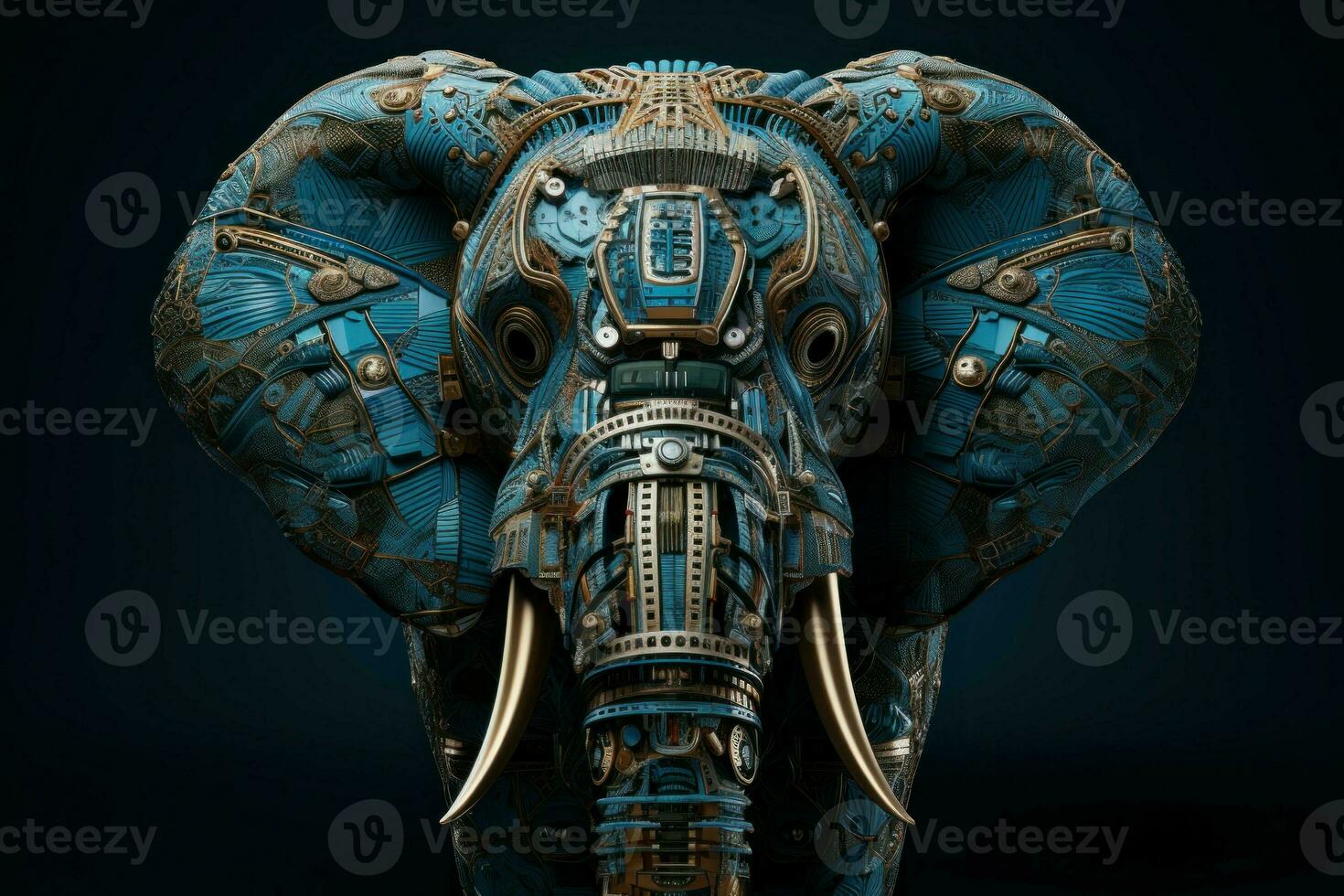 Creative Ai elephant head. Generate Ai photo