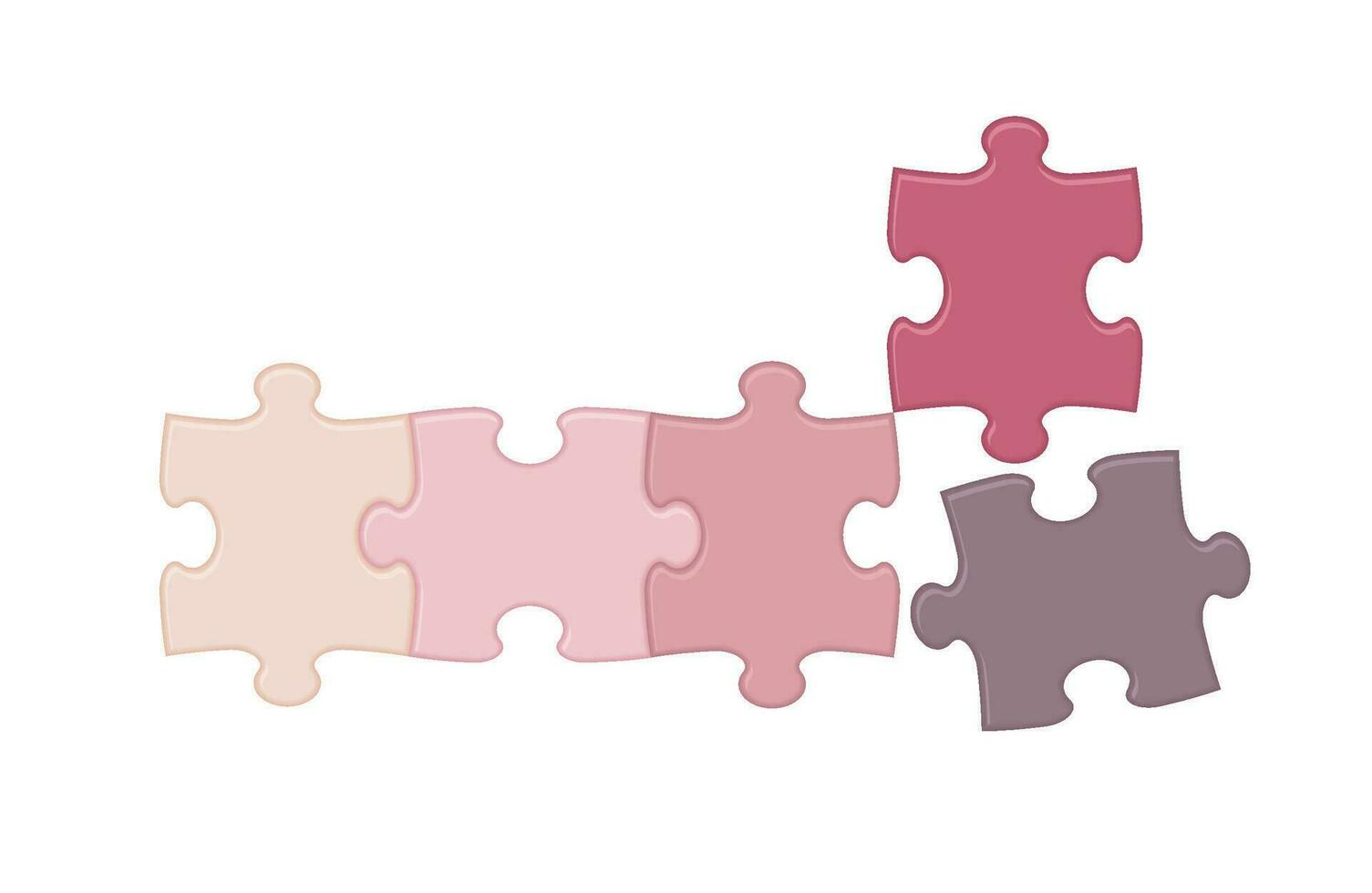 Vector Jigsaw Puzzle Pieces Illustration Isolated On A White Background.