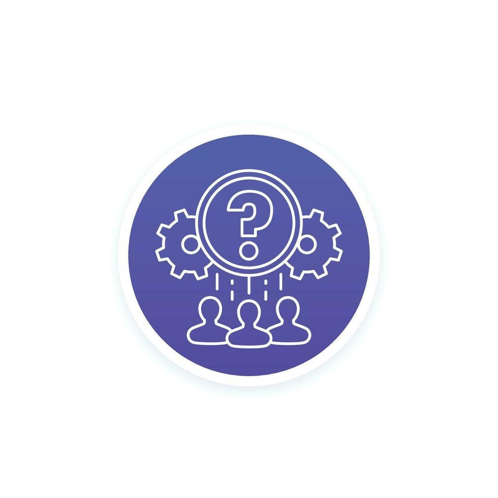 support team line icon for web vector