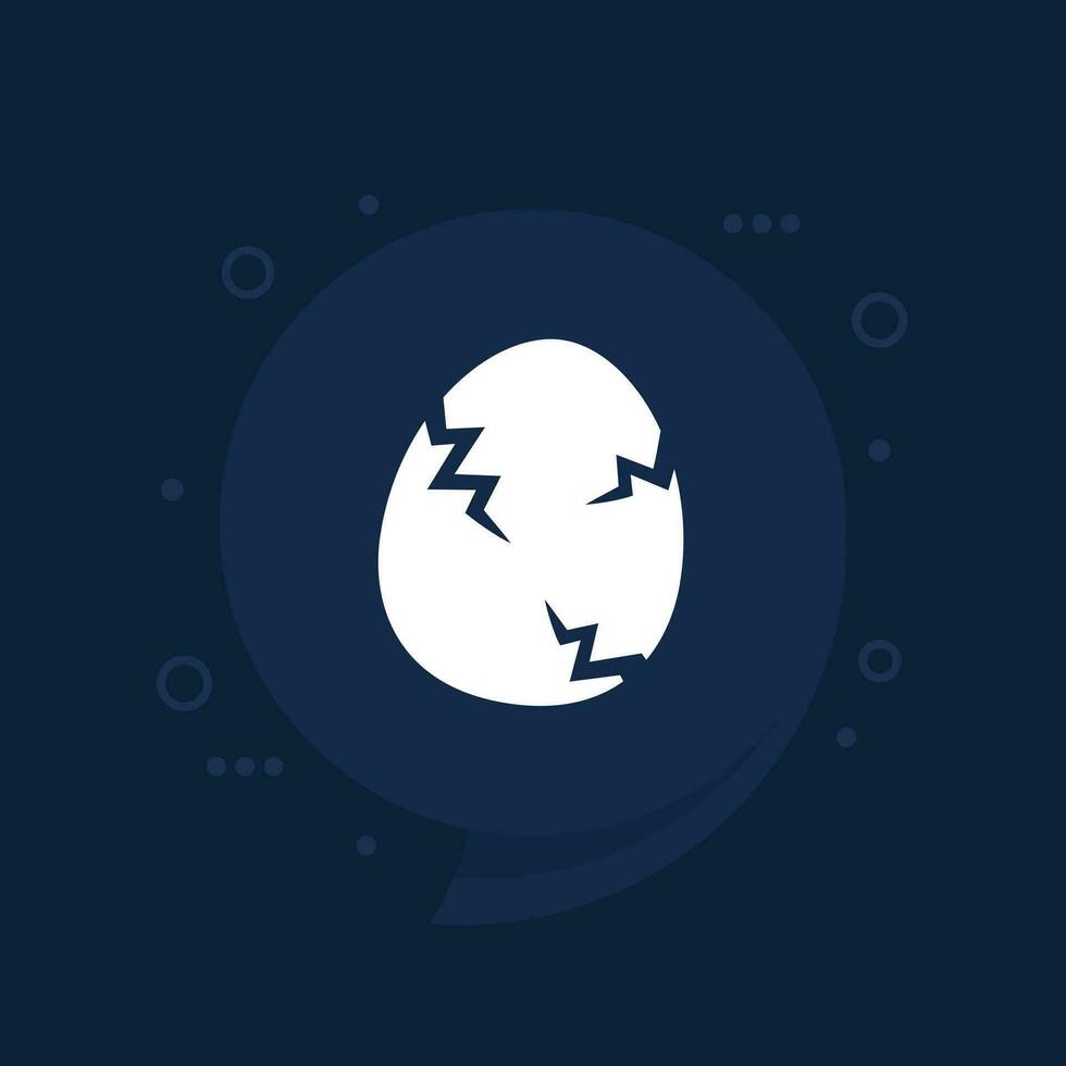 cracked egg icon, vector design