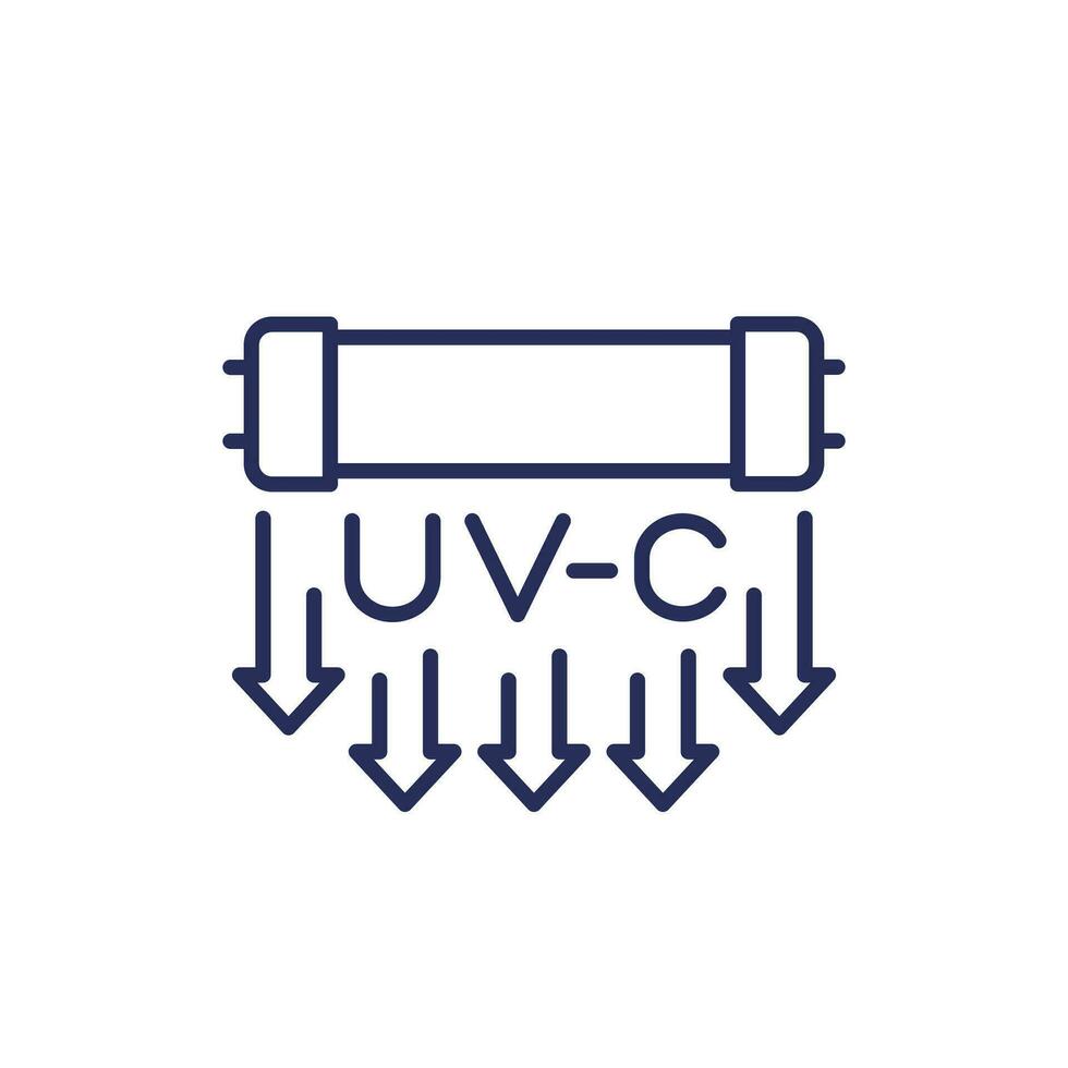 UV-C lamp for disinfection line icon vector