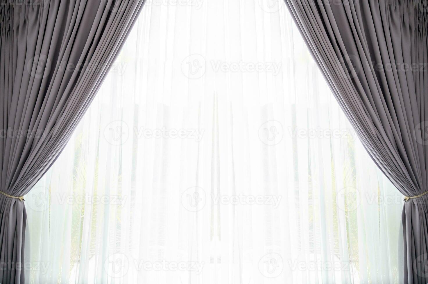 purple brown window curtains transparent white underwear photo