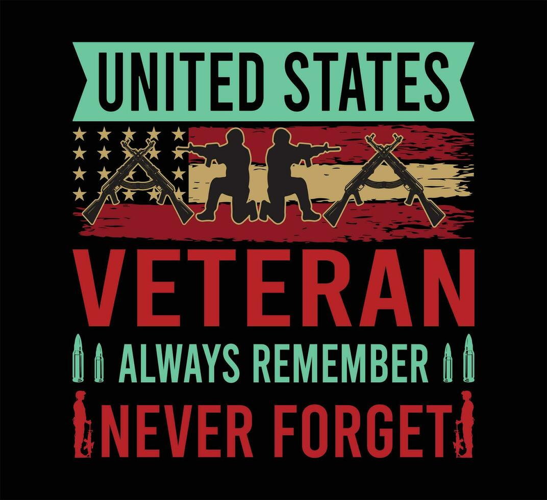 United States Veteran T Shirt Design vector