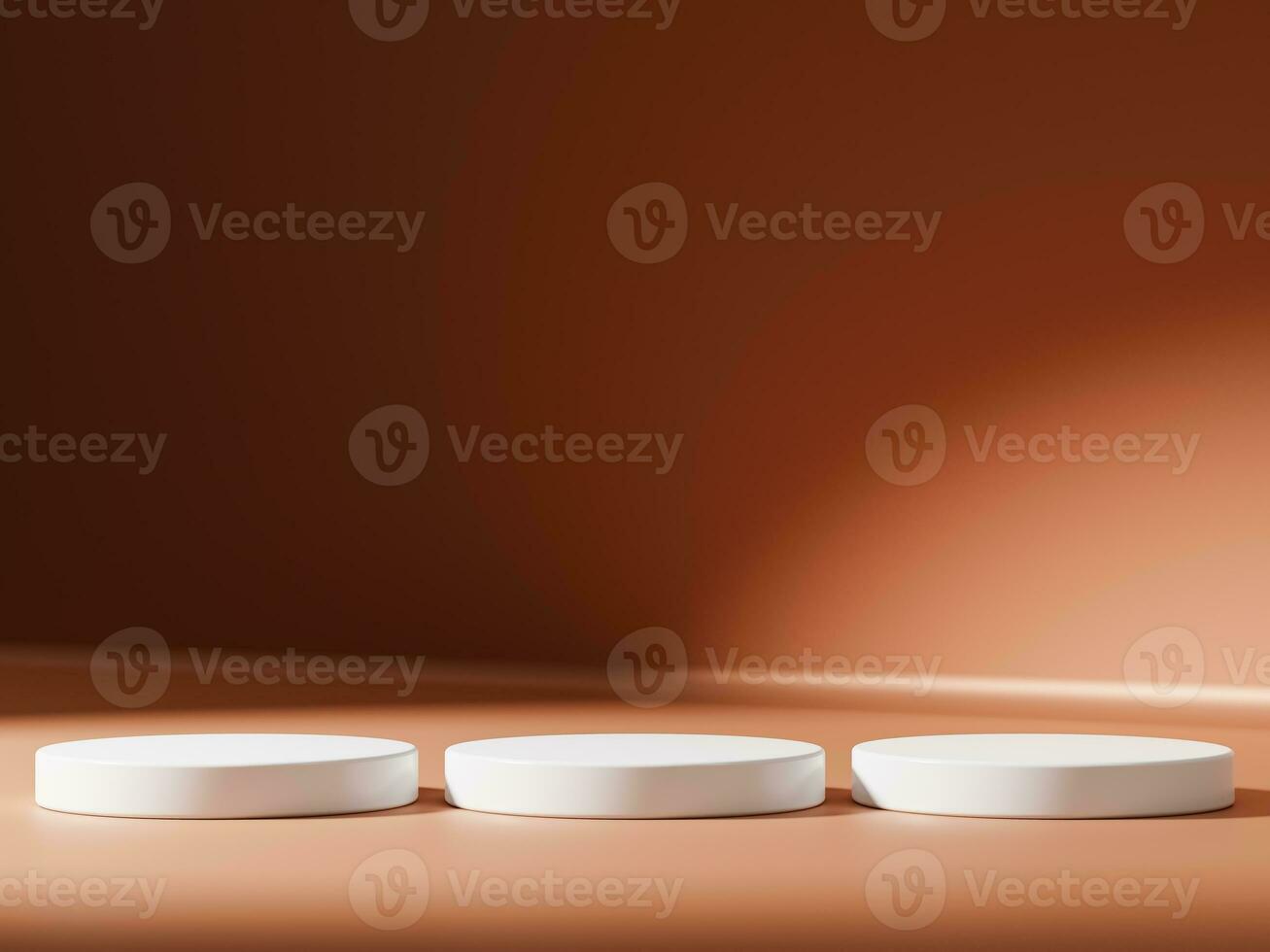 Minimal abstract geometric podium brown gradient background for product presentation. photo