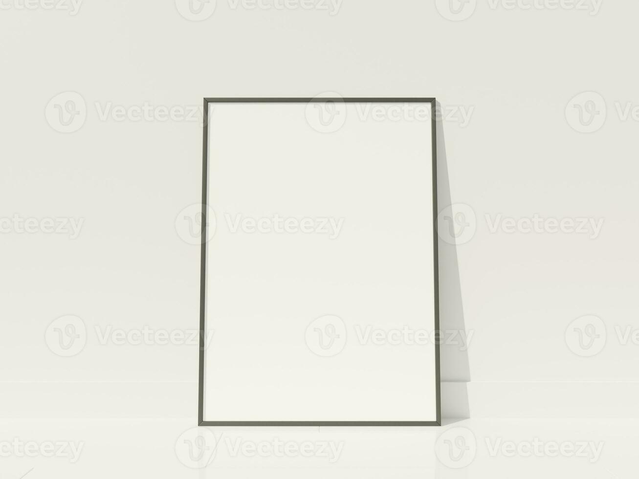 Mockup poster frame in minimalist modern interior background photo