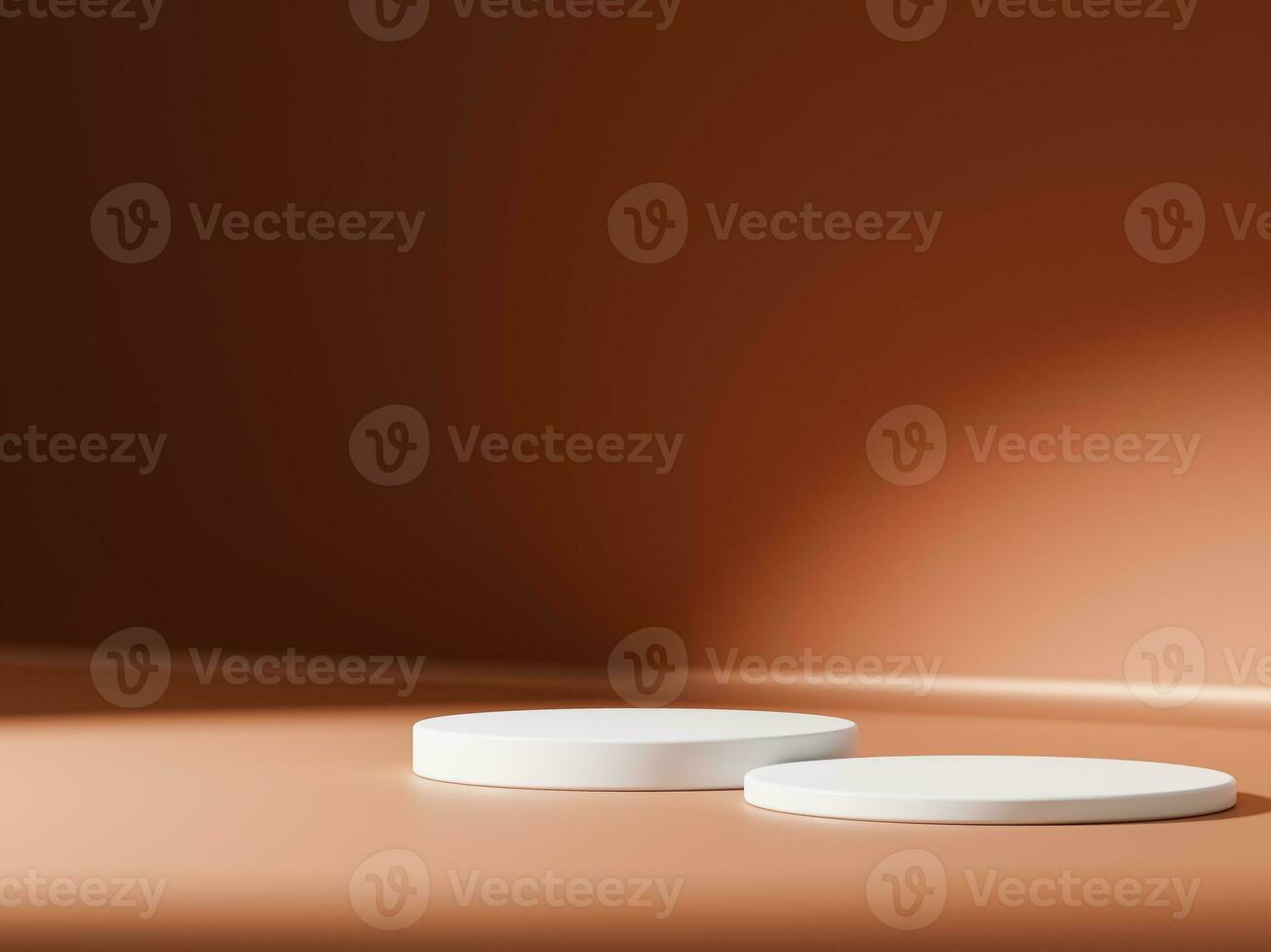 Minimal abstract geometric podium brown gradient background for product presentation. photo