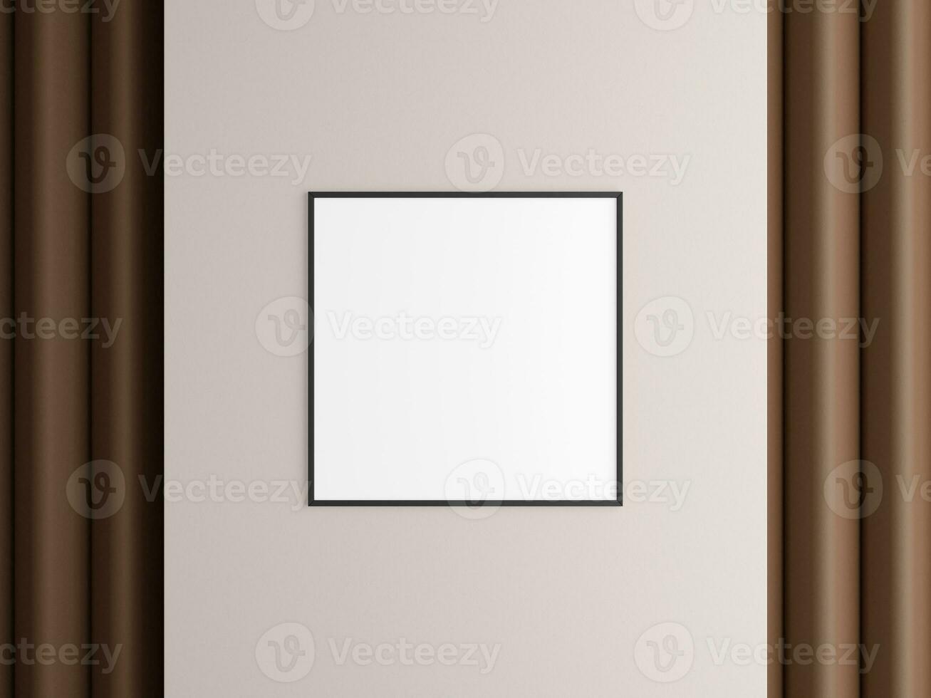 Photo frame mockup hanging on the wall