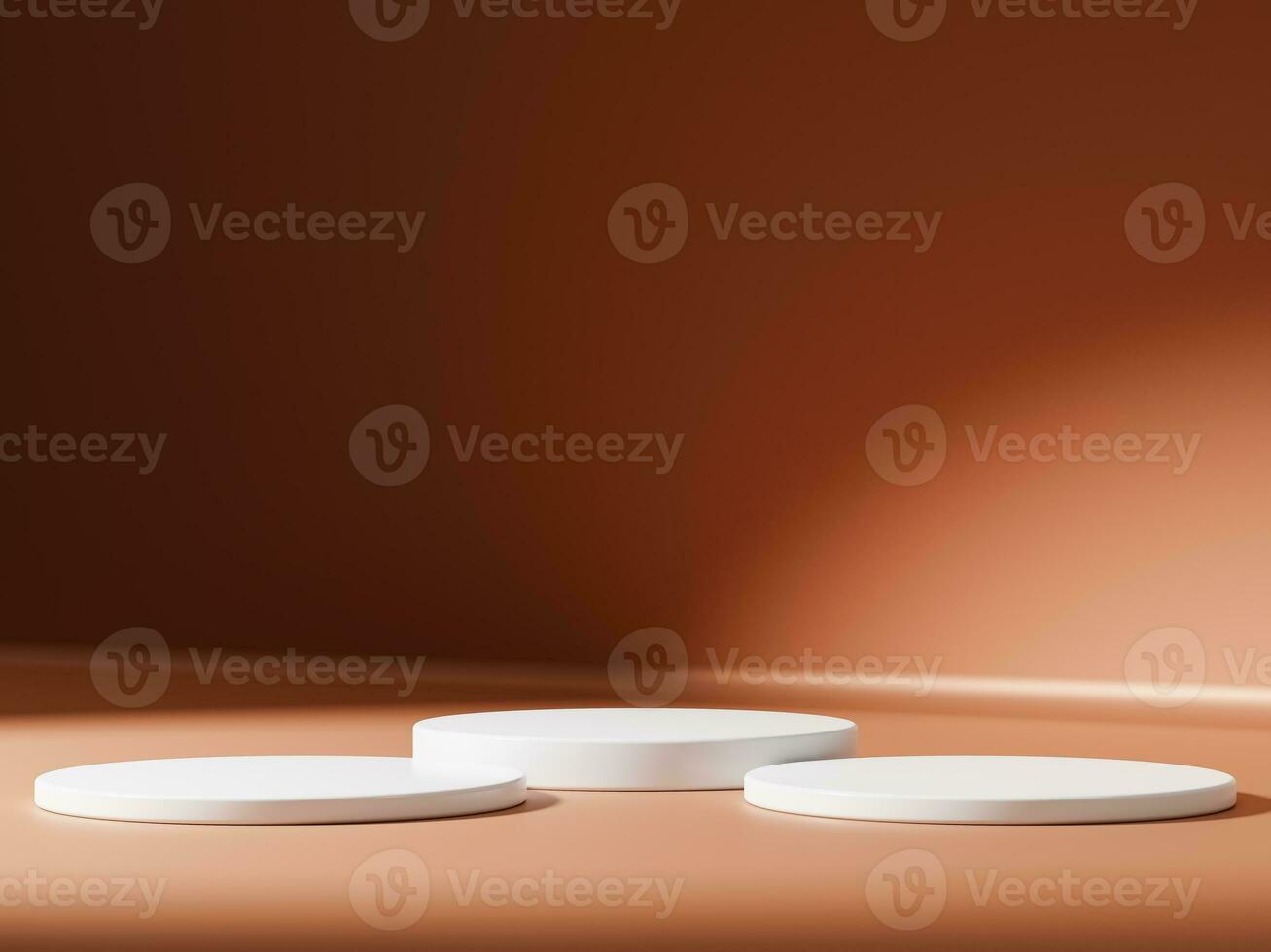 Minimal abstract geometric podium brown gradient background for product presentation. photo
