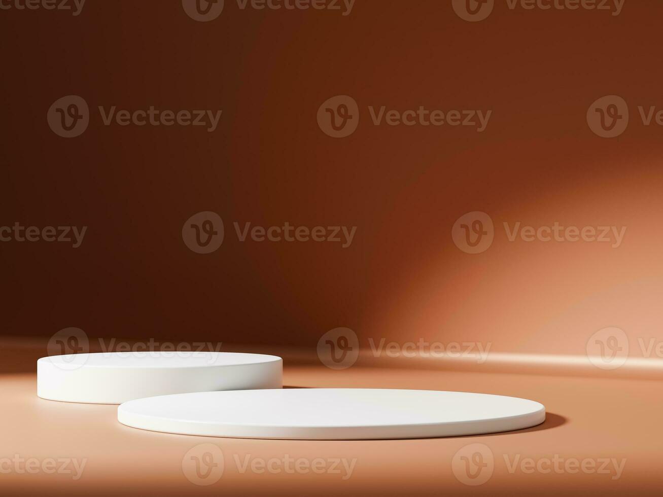 Minimal abstract geometric podium brown gradient background for product presentation. photo