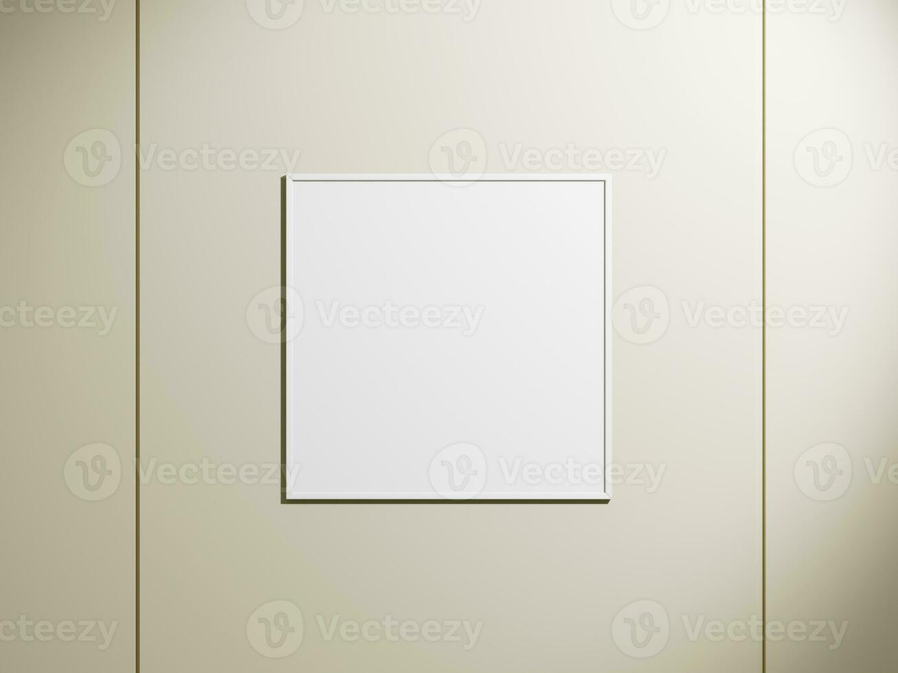 Picture frame on a wall. Blank Mockup photo