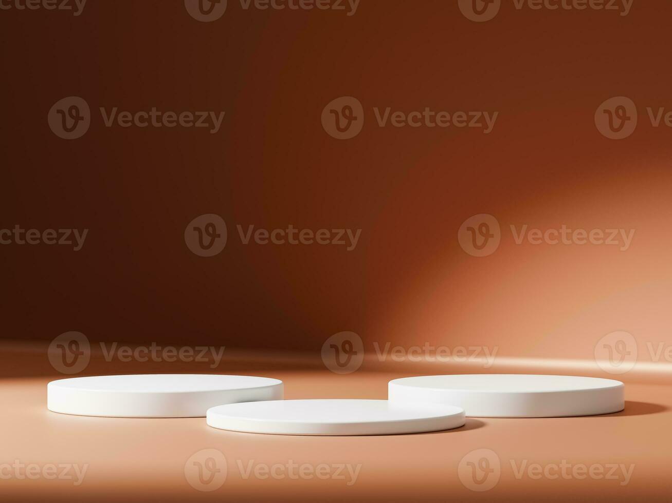 Minimal abstract geometric podium brown gradient background for product presentation. photo