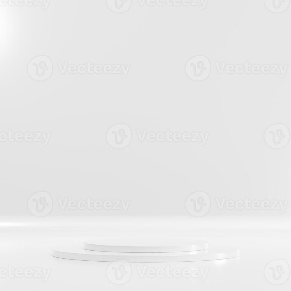 Empty podium or pedestal display on white background with cylinder