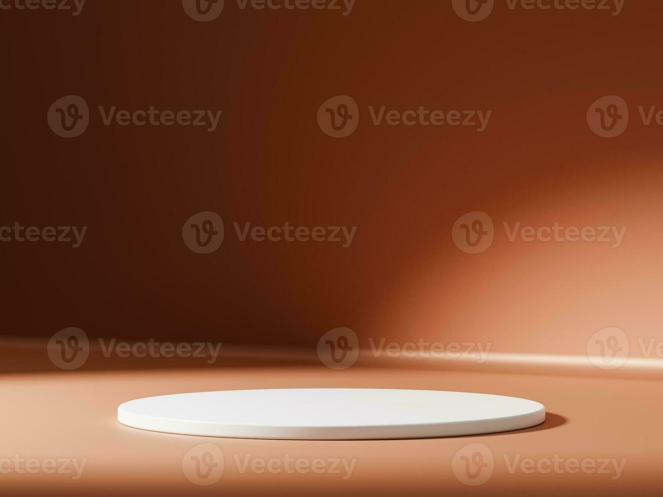 Minimal abstract geometric podium brown gradient background for product presentation. photo
