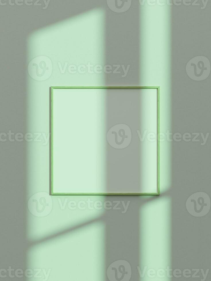 Minimal poster wall frame mockup with summer sun light and window shadow photo