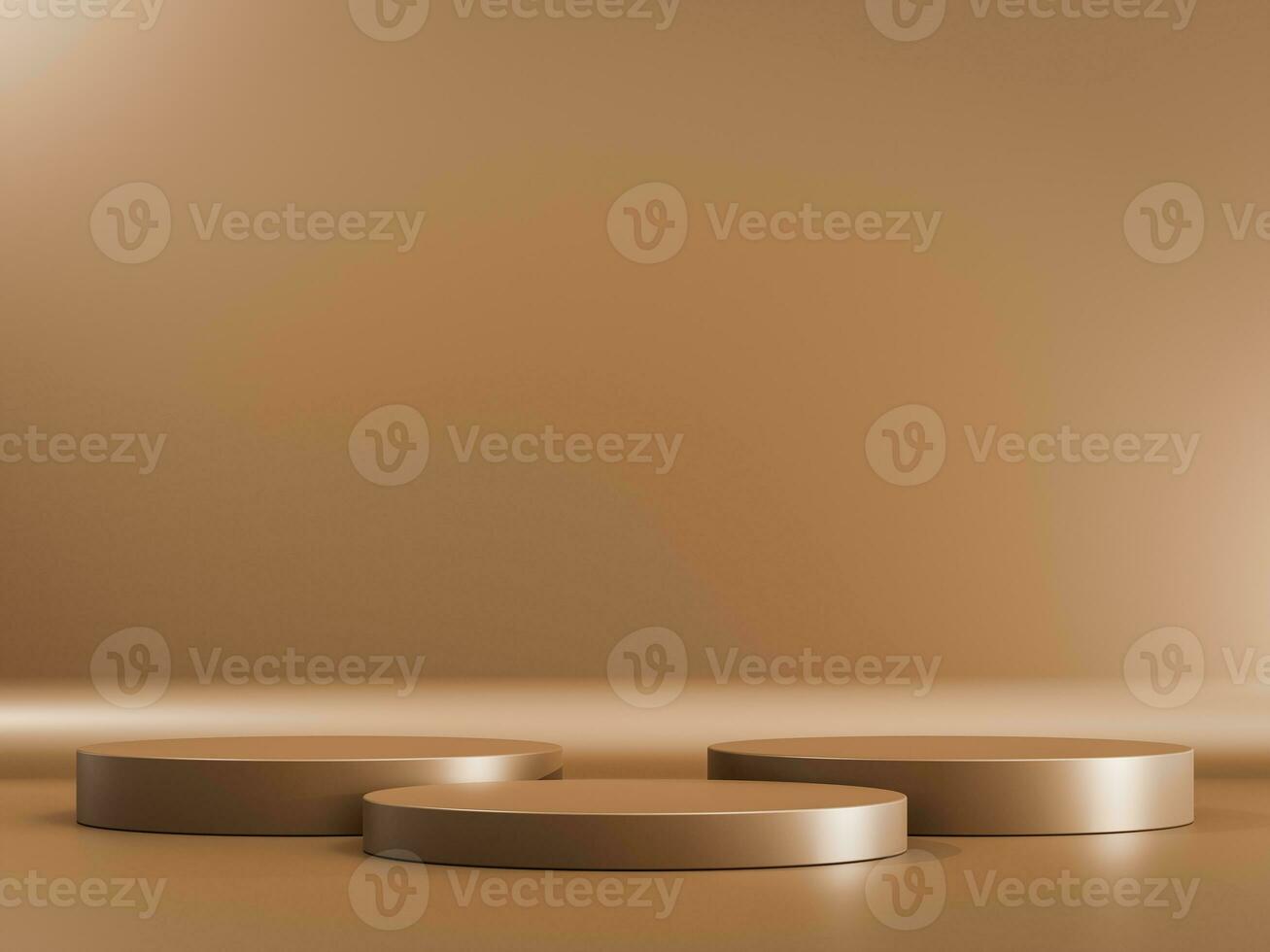 Minimal abstract geometric podium brown background for product presentation. 3d rendering illustration. photo