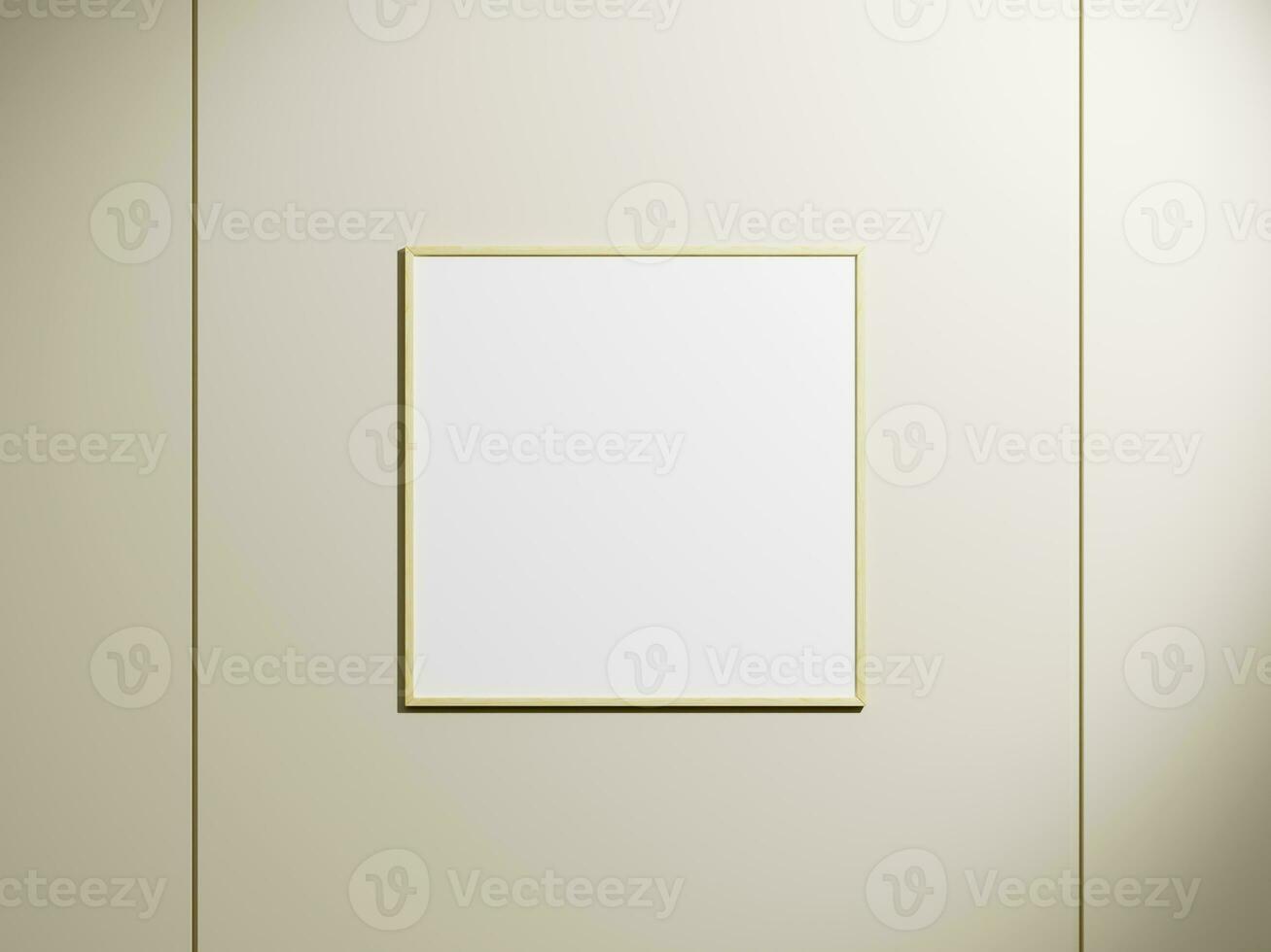 Picture frame on a wall. Blank Mockup photo