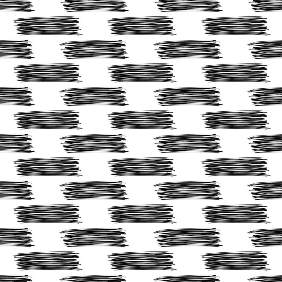 Seamless pattern with black pencil brushstrokes vector