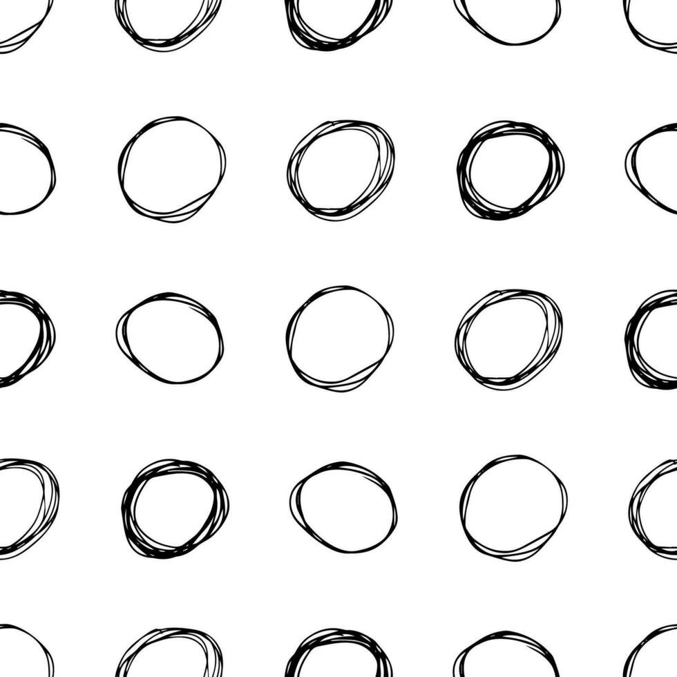 Seamless pattern with sketch circles shape vector