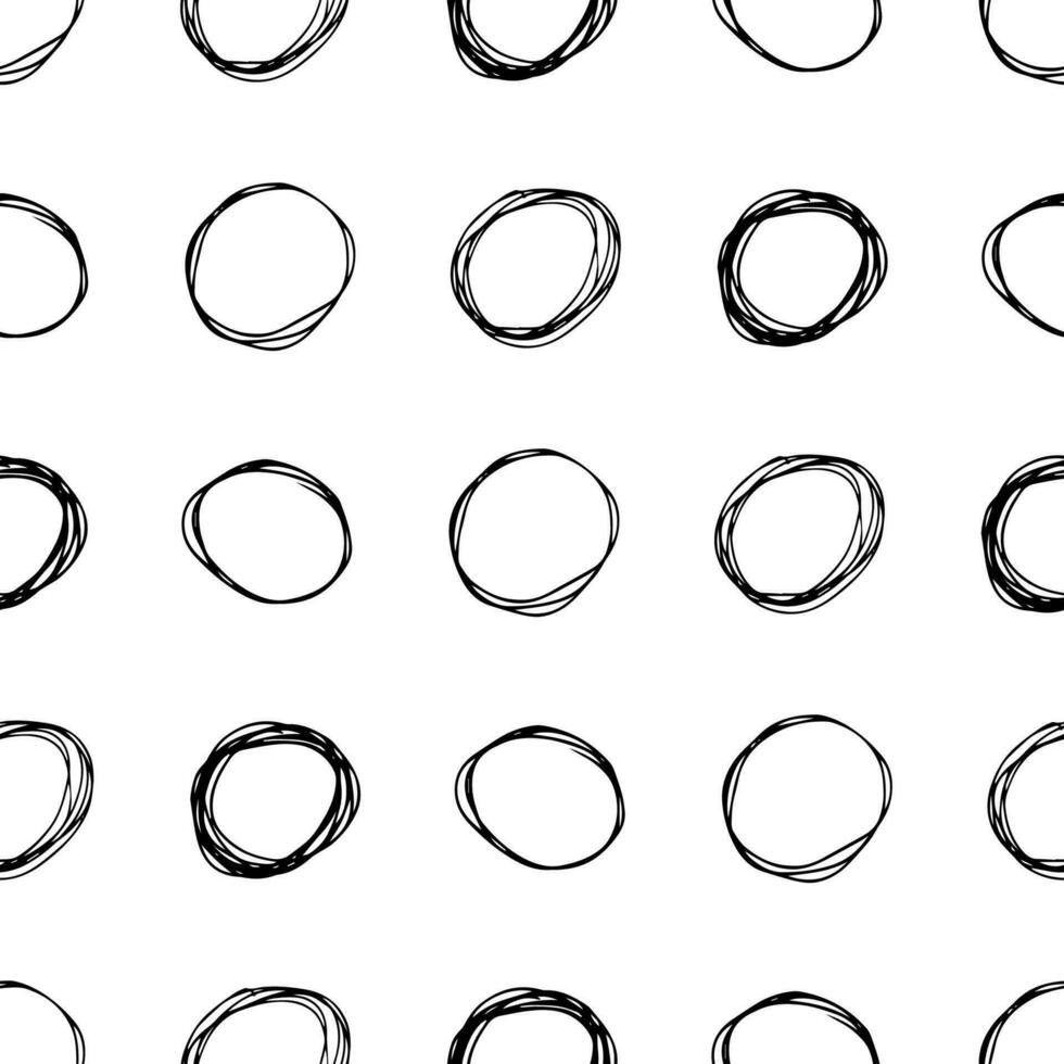 Seamless pattern with sketch circles shape vector