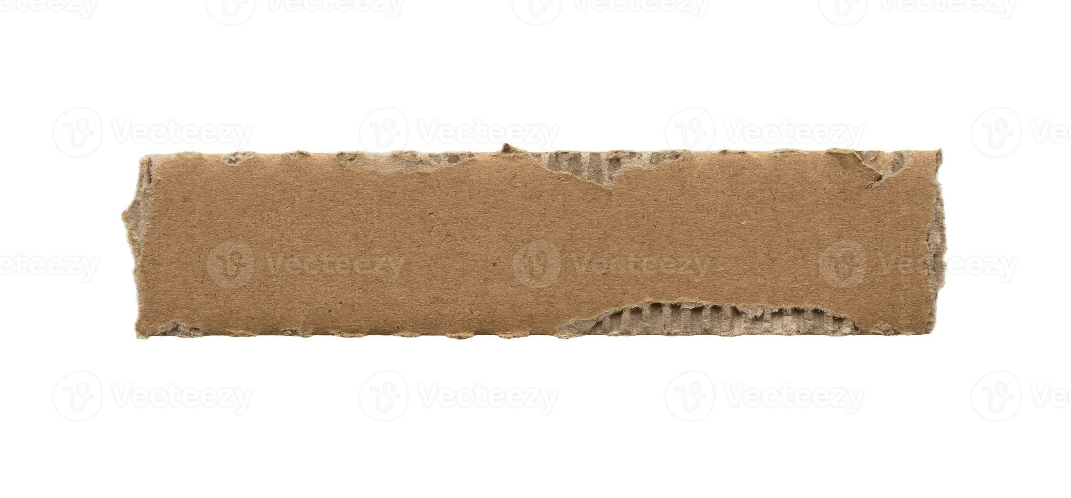 Brown Cardboard paper piece isolated on white background photo