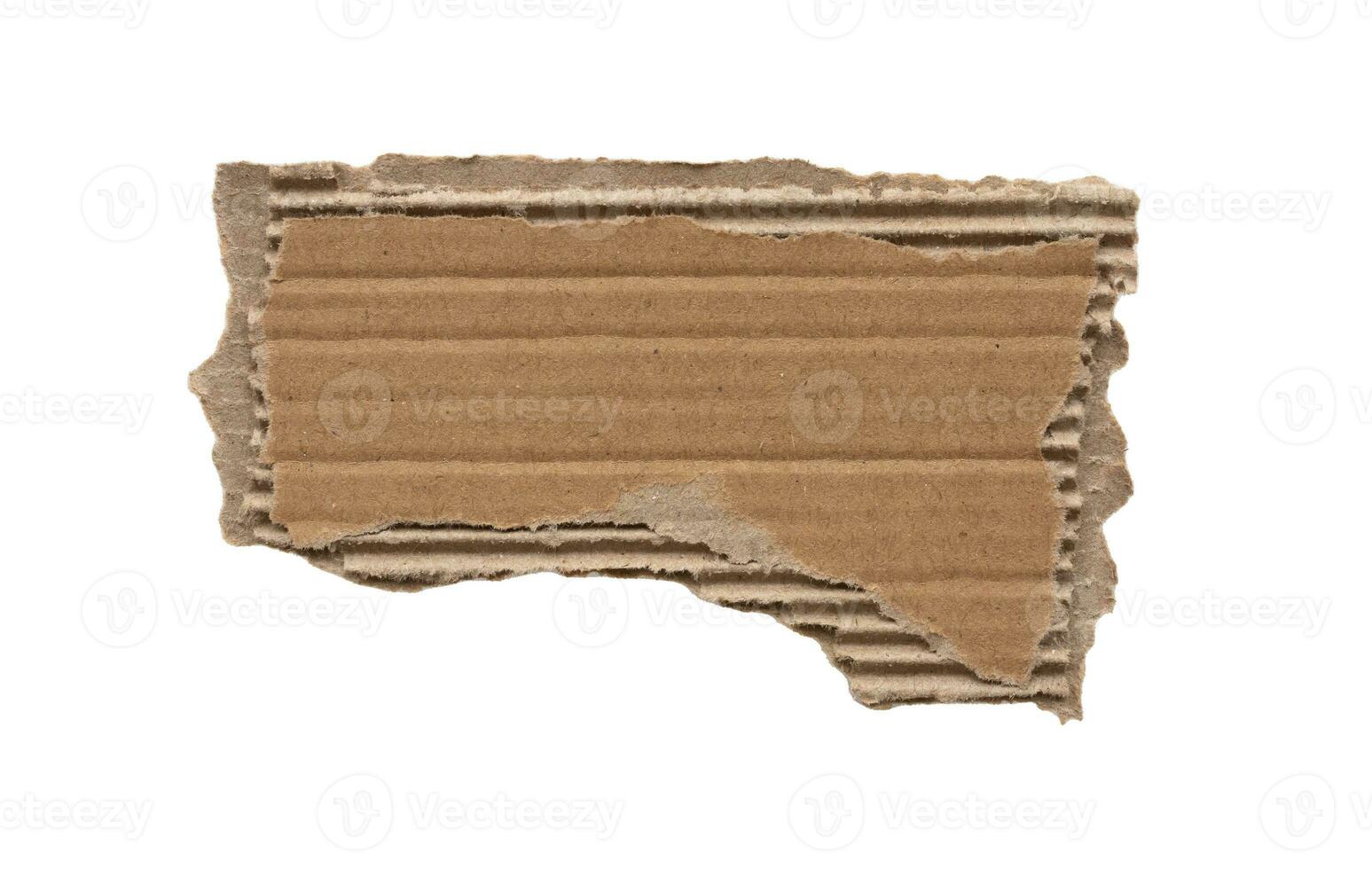 Brown Cardboard paper piece isolated on white background photo