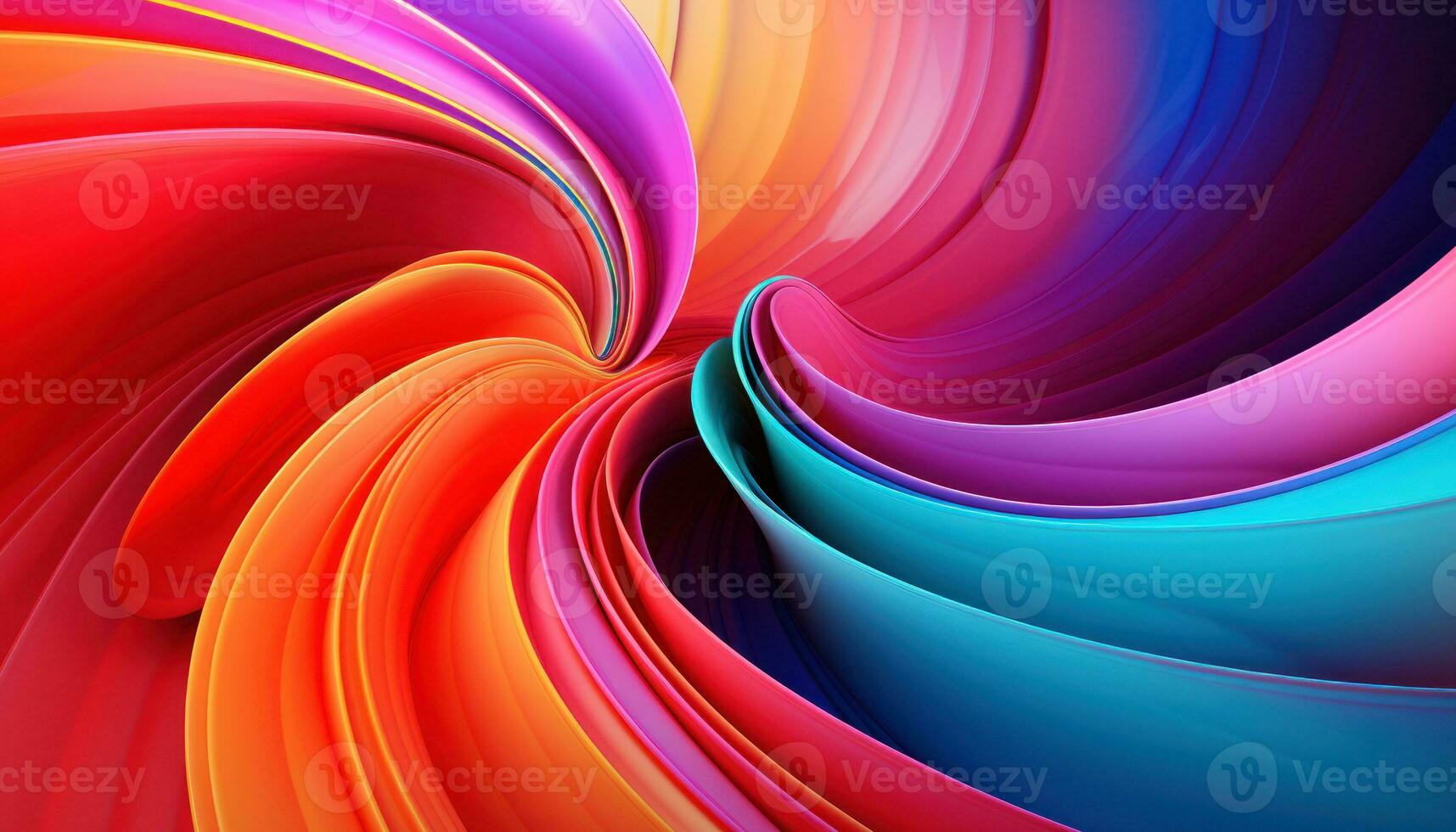 Abstract colorful swirl arranged in a spiral background, textured surface layers, vibrant color gradient. Generative AI photo