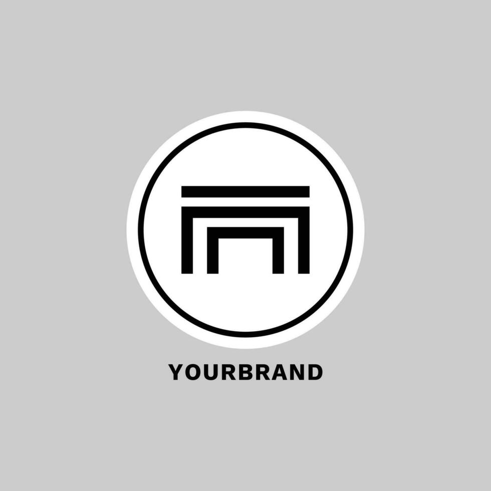 minimalist abstract letter N geometric shape vector company icon logo design concept