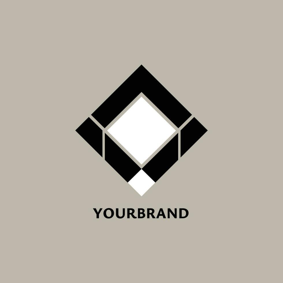 minimalist black and white abstract geometric shape vector company icon logo design concept
