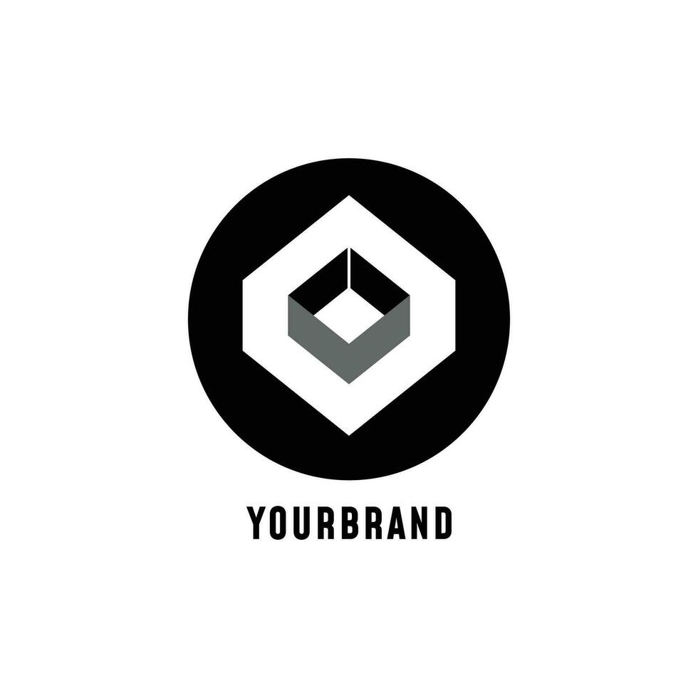 black and white vector abstract geometric business logo icon concept design