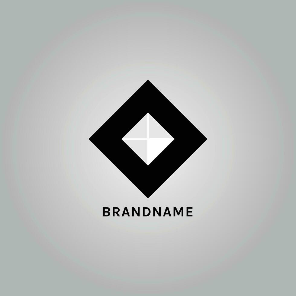abstract square geometric business logo concept design black and white shapes vector
