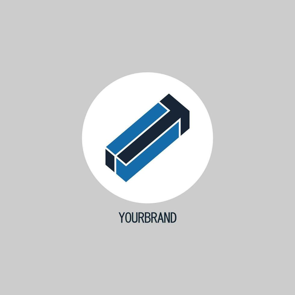 modern blue letter IT vector abstract geometric corporate logo icon concept design