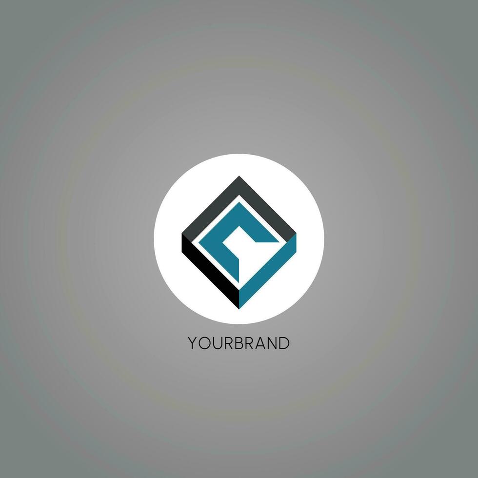 blue grey black vector abstract geometric corporate logo icon concept design