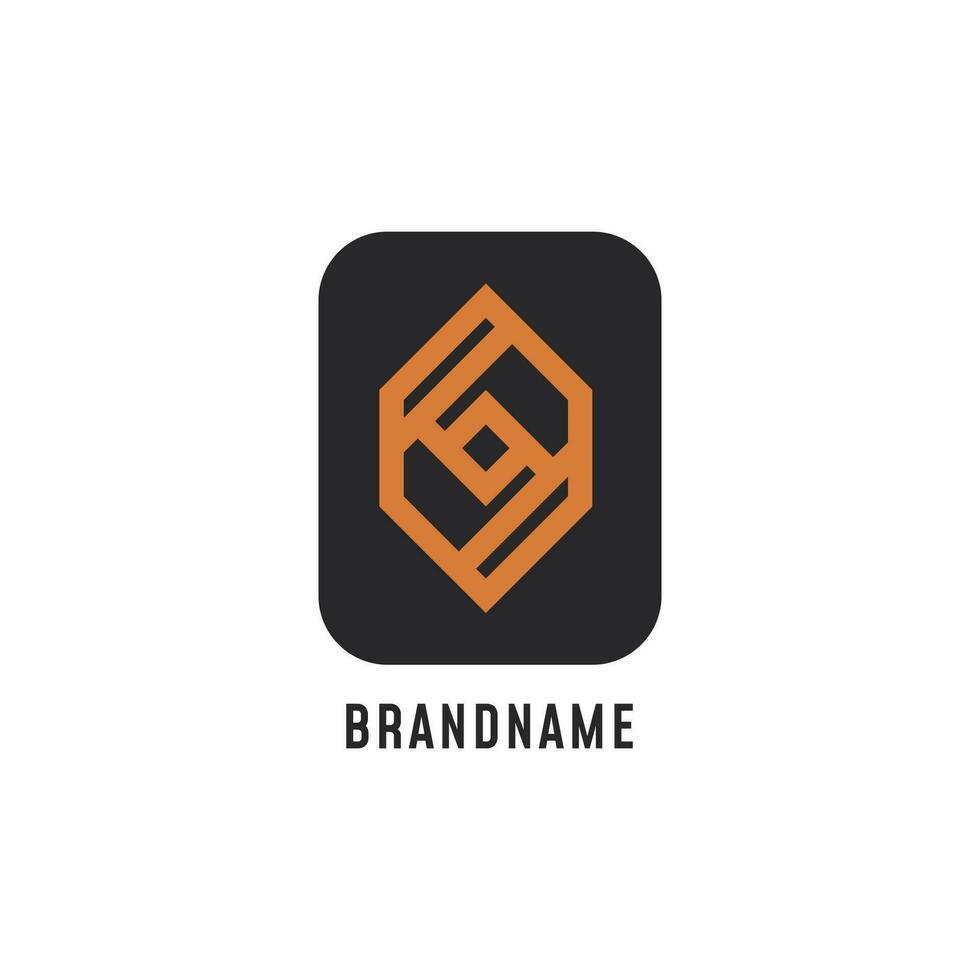 abstract geometric business logo concept design in black and orange color shapes vector