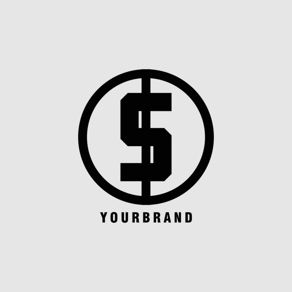 minimalist black abstract letter S geometric shape vector company icon logo design concept