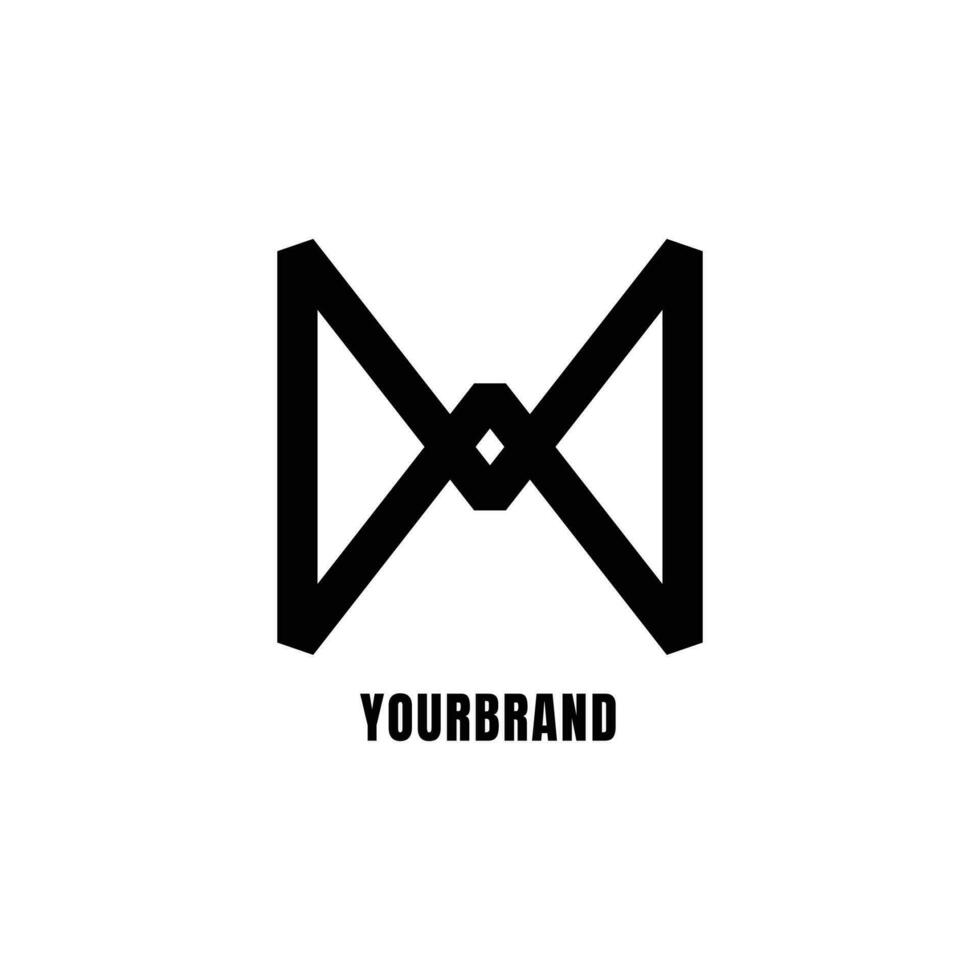 minimalist abstract letter M and W geometric shape vector company icon logo design concept