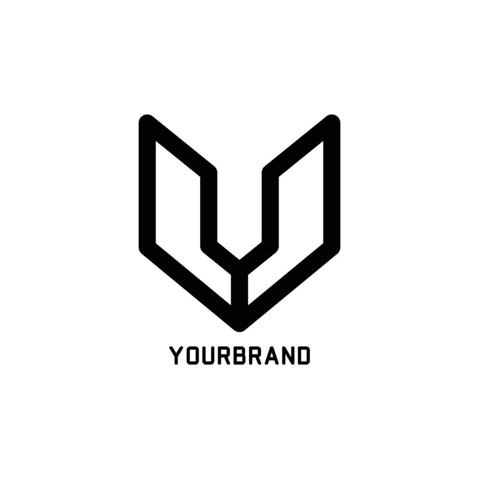 minimalist abstract letter U geometric shape vector company icon logo design concept