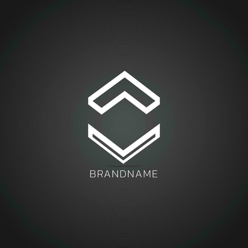 abstract arrow geometric business logo concept design in white color shapes vector