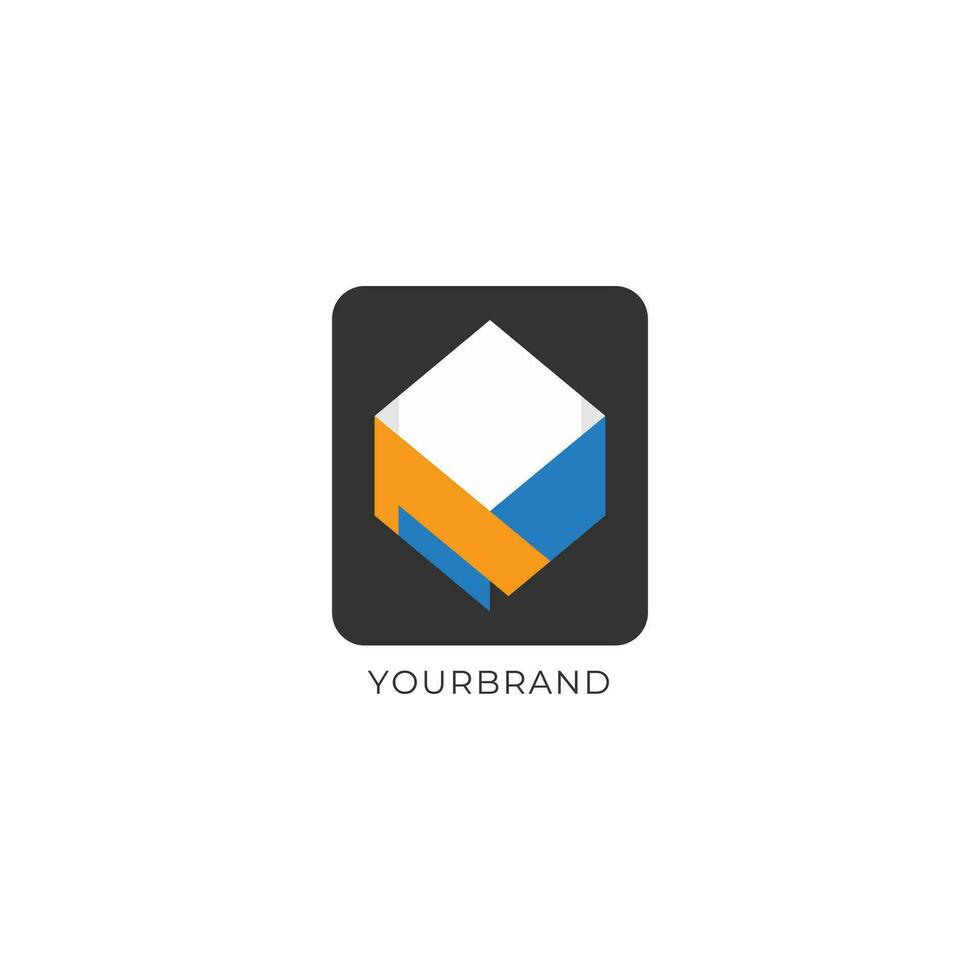 orange blue vector abstract geometric corporate logo icon concept design