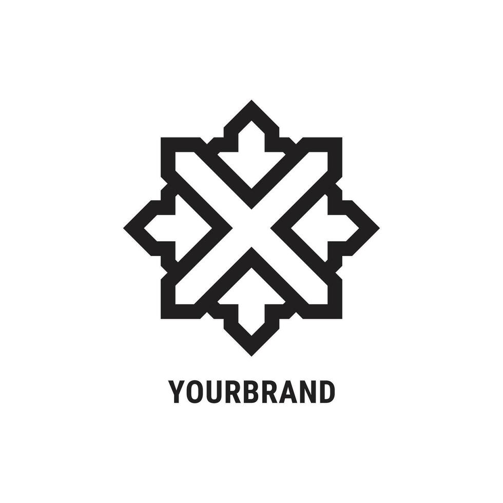 minimalist black abstract decorative geometric shape vector company icon logo design concept