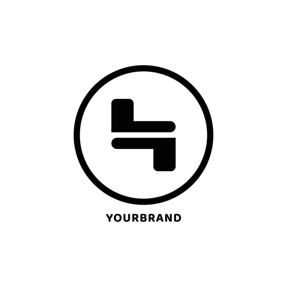 minimalist black abstract letter L or S geometric shape vector company icon logo design concept