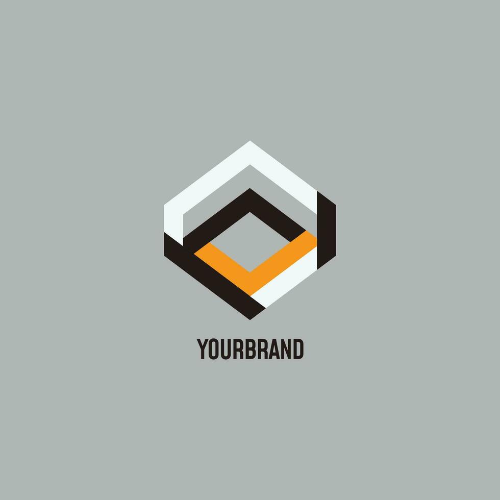orange grey black vector abstract geometric corporate logo icon concept design