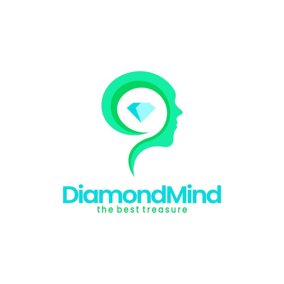 simple logo of brain and diamond vector