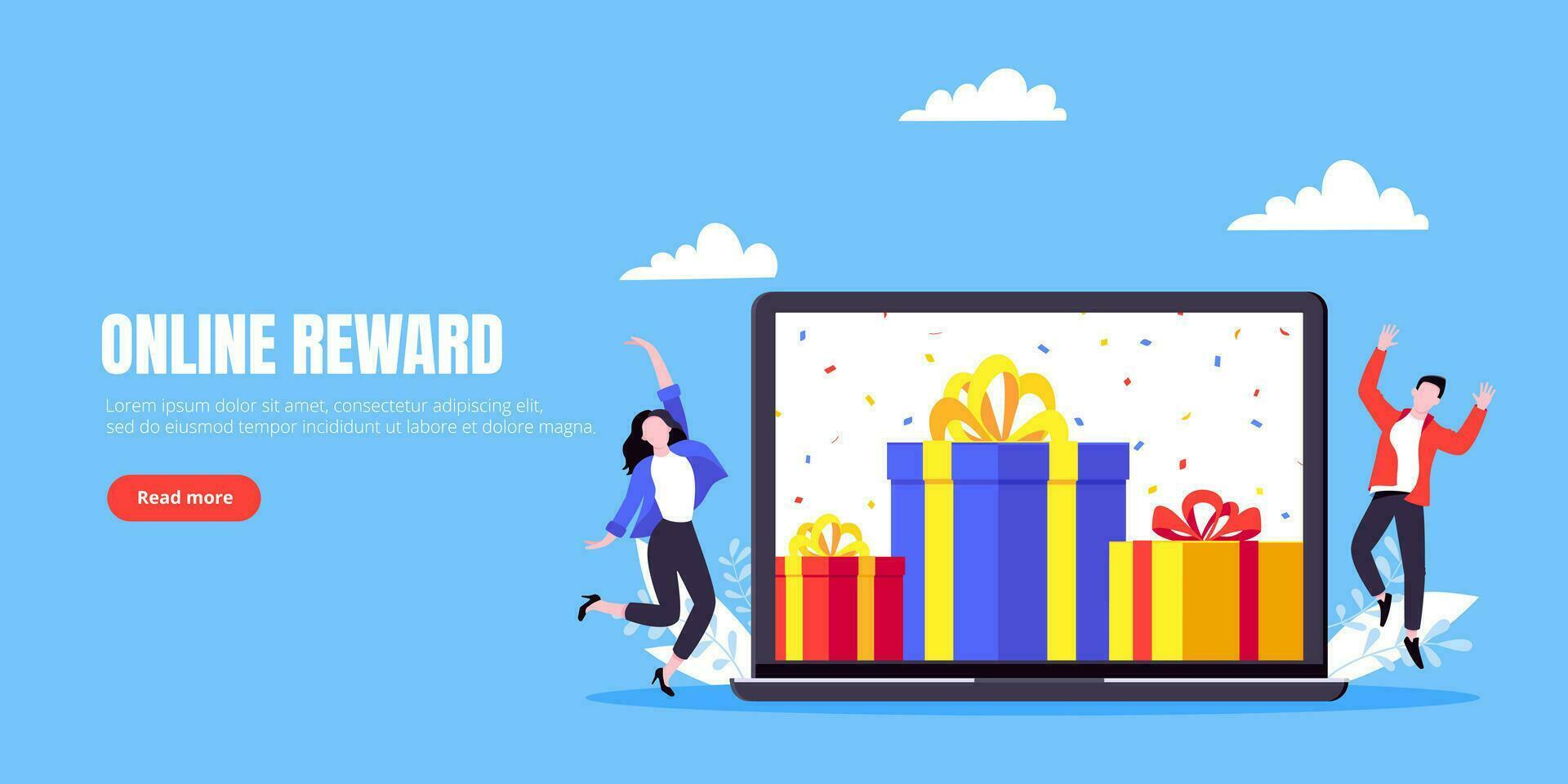 Get online reward and gifts, earn loyalty program points. vector