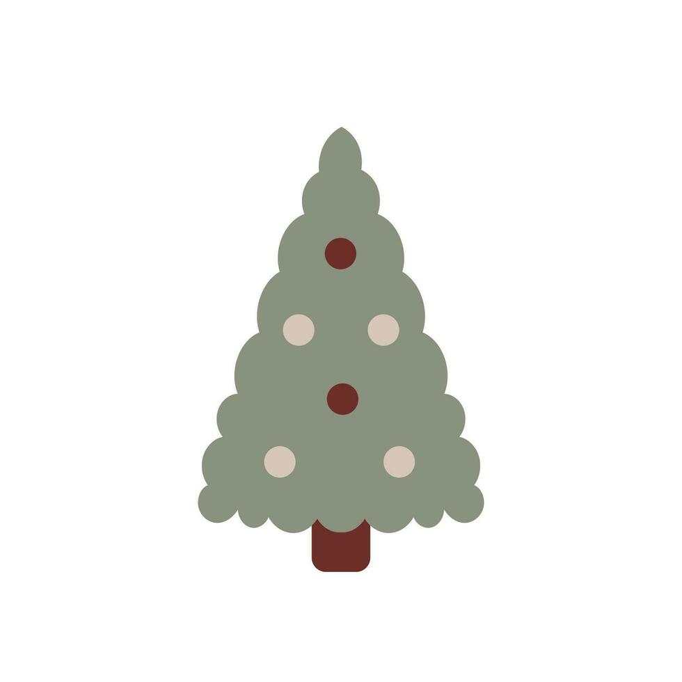 Christmas tree with baubles vector