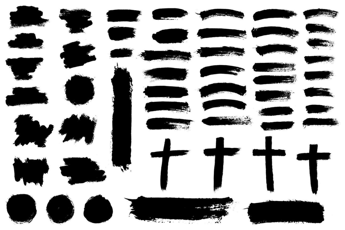 Vector grunge black paint brush stroke, Text boxes for banner.
