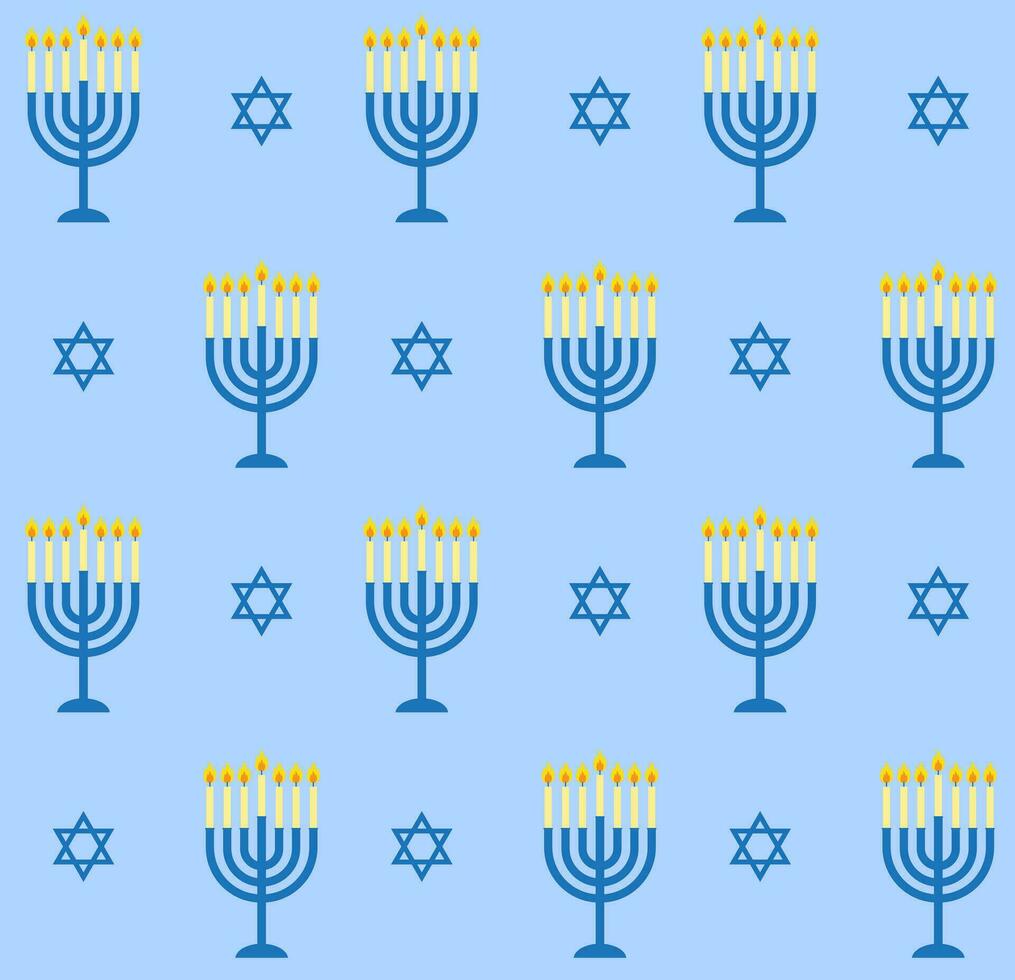 Vector seamless pattern of flat Hanukah candles