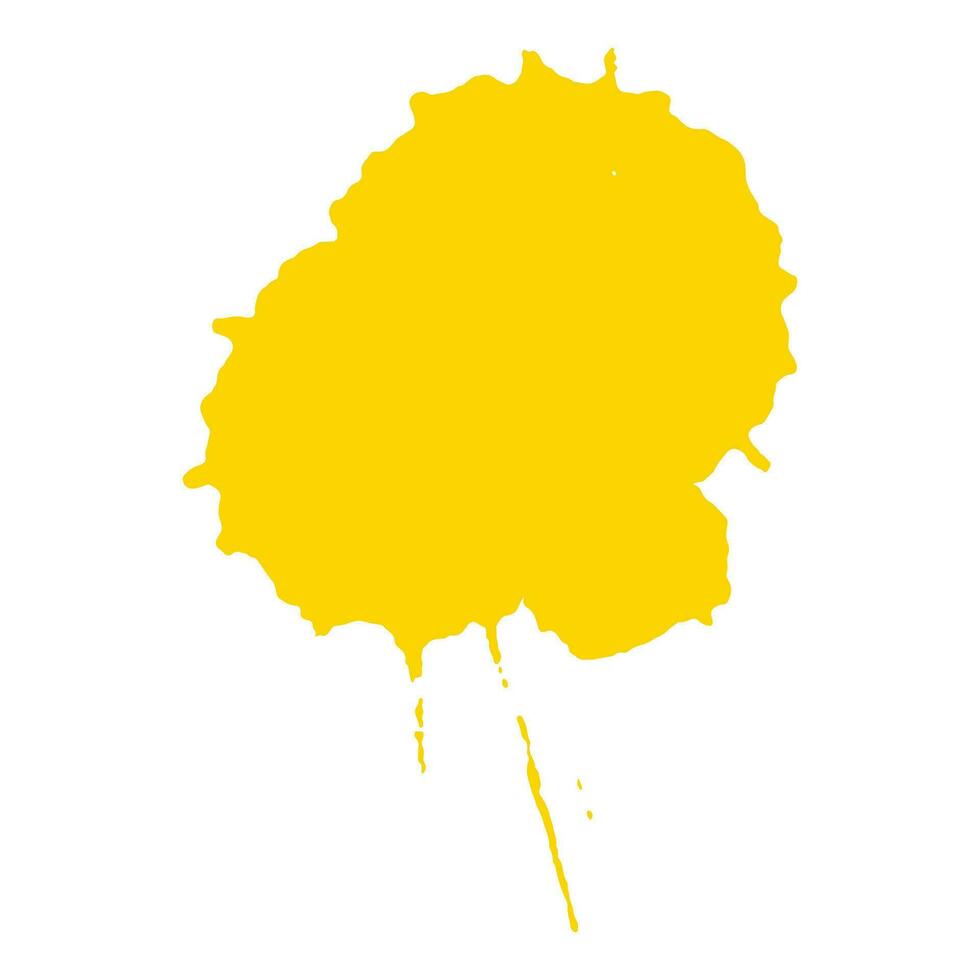 yellow ink splash brush drop vector