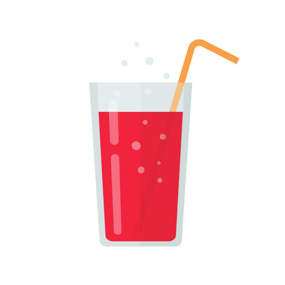 Fresco vaso de Fruta jugo o zalamero vector ilustración, plano dibujos animados bebida cóctel icono aislado en blanco clipart