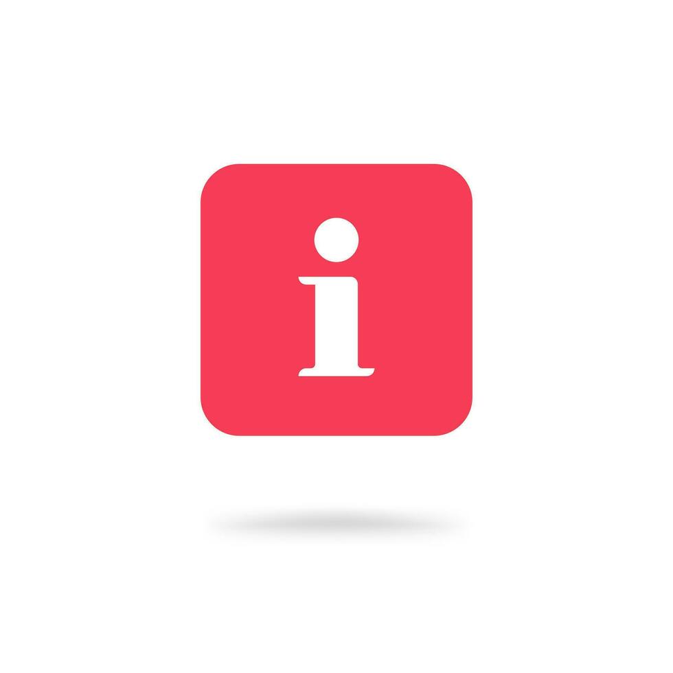 Info icon vector, simple red information sign isolated pictogram vector