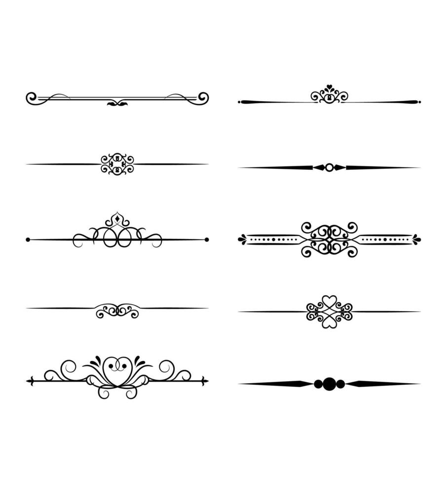 Floral design elements vintage dividers in black color 31703871 Vector